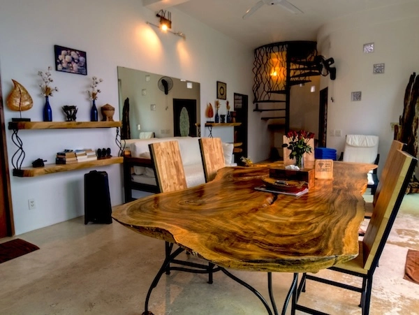 Luxury Resort Living Room Table - The Gardenia Villa at Monkey Flower Villas Koh Tao