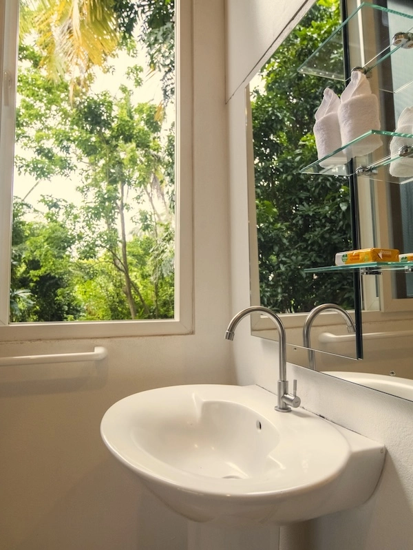 Luxury Resort Bathroom Sink Close Up - The Gardenia Villa at Monkey Flower Villas Koh Tao