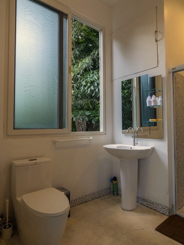 Luxury Resort Bathroom Sink Far View - The Gardenia Villa at Monkey Flower Villas Koh Tao