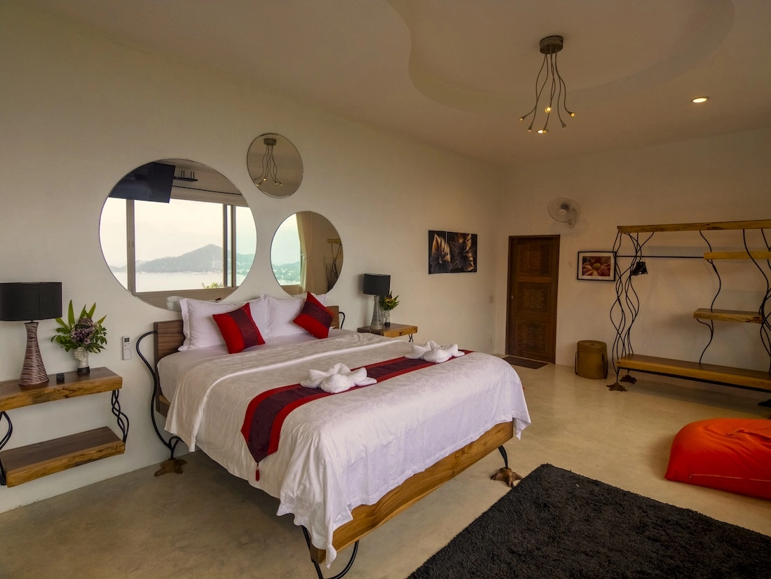 Luxury Resort Bedroom 1 Side View - The Gardenia Villa at Monkey Flower Villas Koh Tao