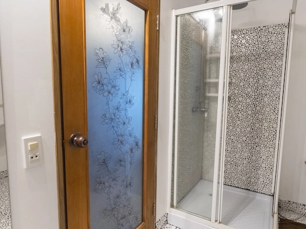Luxury Resort Bathroom Entrance - The Gardenia Villa at Monkey Flower Villas Koh Tao