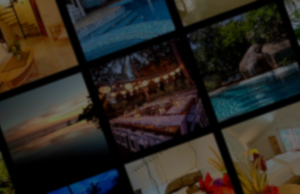 Preview of luxury villa photo gallery showing pools, nature, and ocean views in Koh Tao.