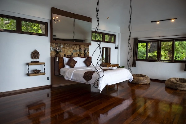Luxury Resort Master Bedroom Diagonal View - The Orchid Villa at Monkey Flower Villas Koh Tao