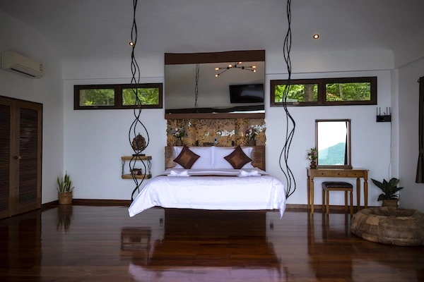 Luxury Resort Master Bedroom Front View - The Orchid Villa at Monkey Flower Villas Koh Tao