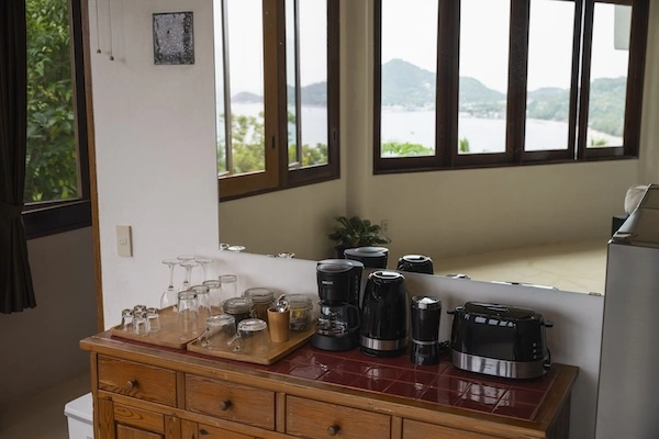 Luxury Resort Living Room 2 Coffee Front View - The Orchid Villa at Monkey Flower Villas Koh Tao