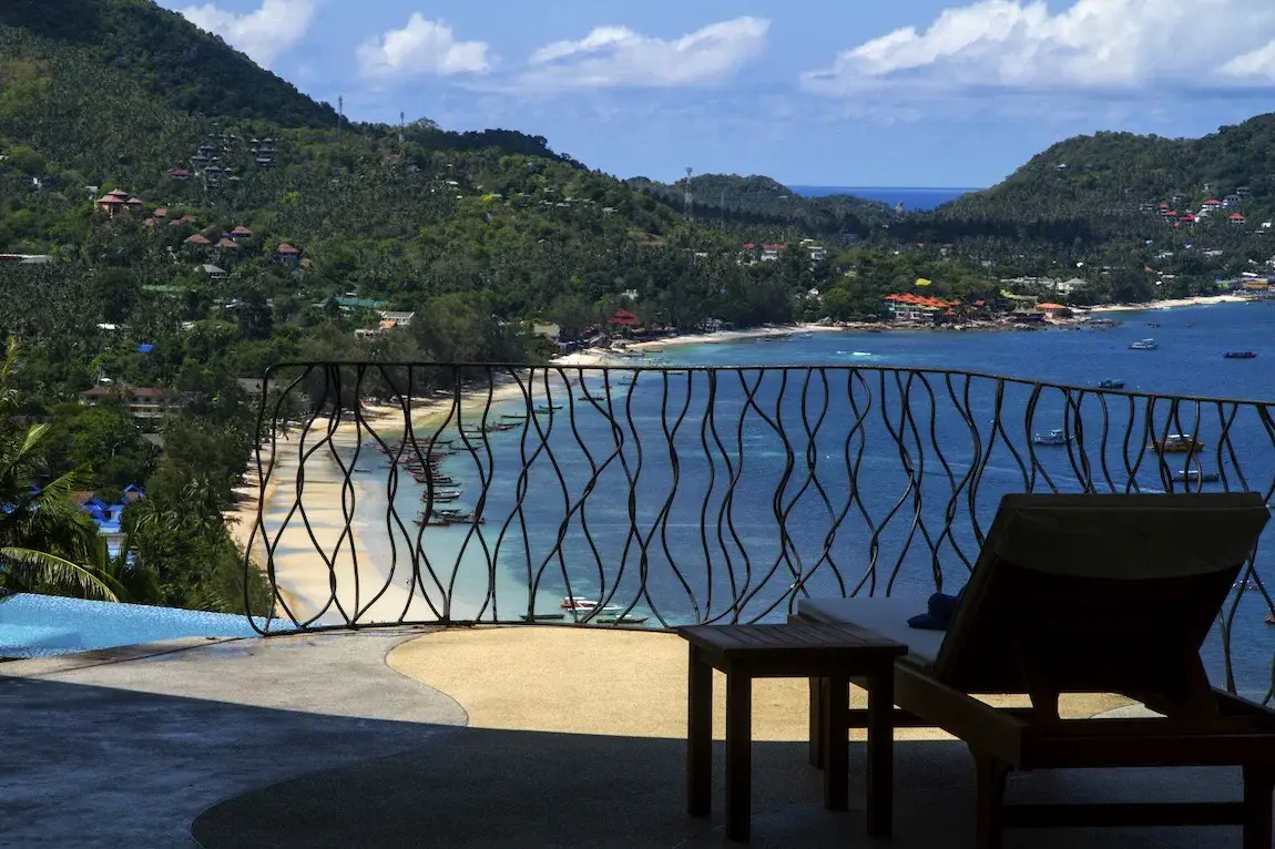 Shade with view of bay - The Orchid Villa